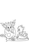 Coloring page dragons from egg