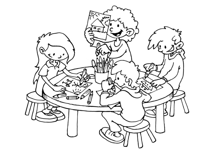 Coloring page drawing space
