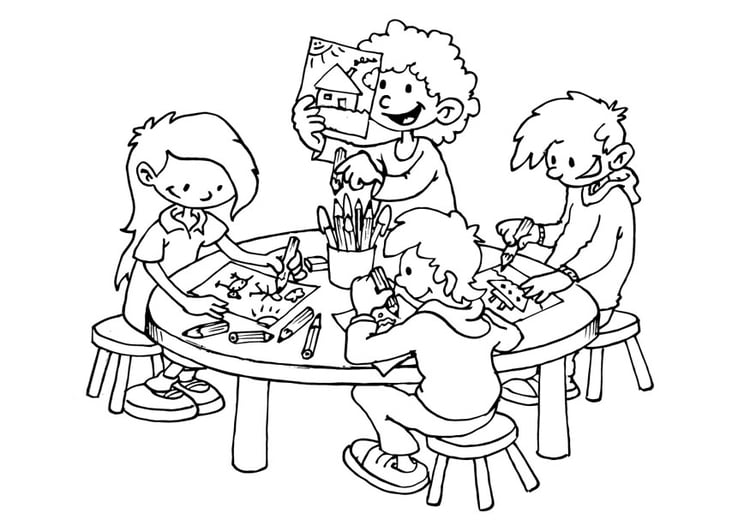 Coloring page drawing space