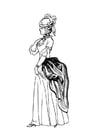 Coloring page dress - bustle