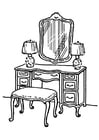 Coloring page dressing table