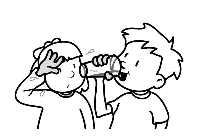 Coloring page drinking