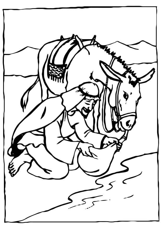 Coloring page drinking water