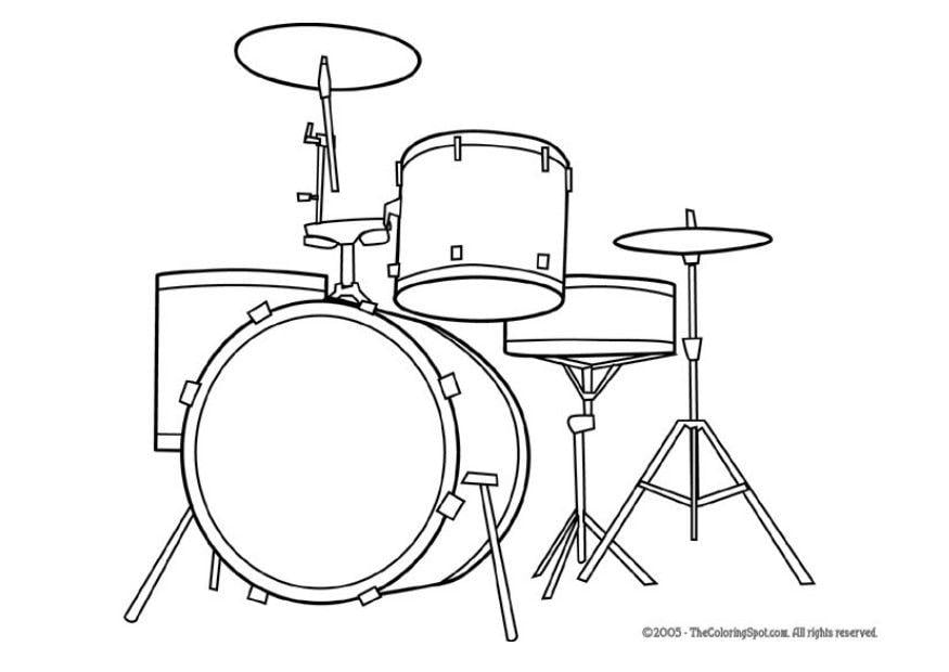 Coloring page drum kit