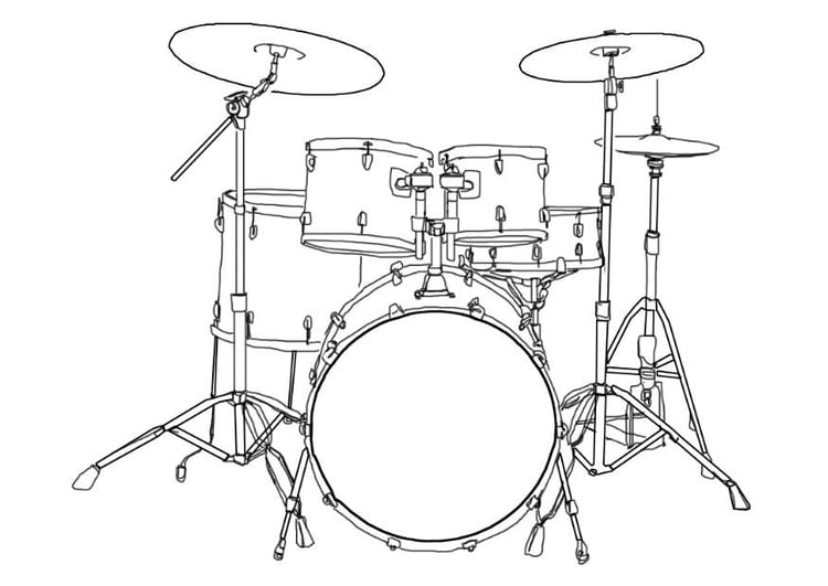 Coloring page drum kit