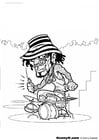 Coloring page drummer