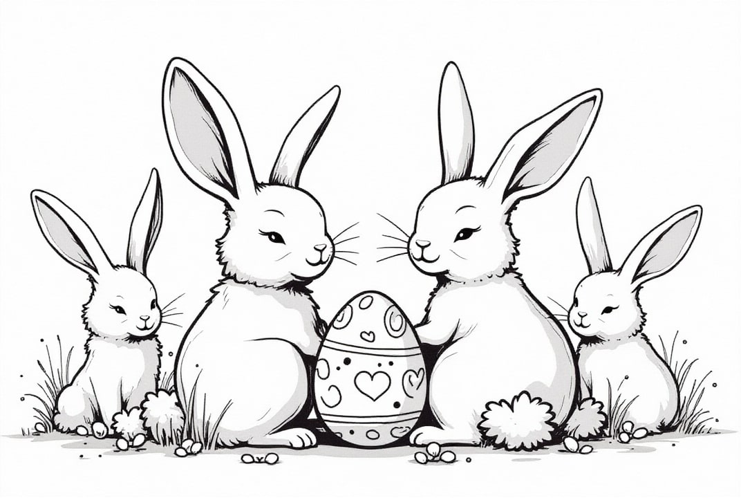 Easter bunnies in the garden