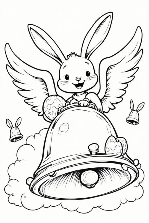 easter bunny flies on the clock