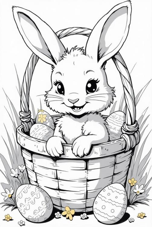 easter bunny in the easter basket
