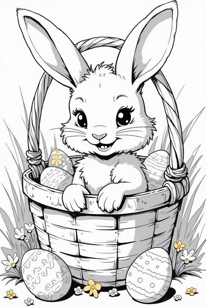 easter bunny in the easter basket