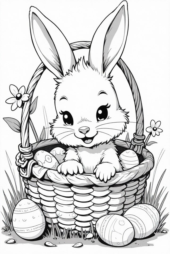easter bunny in the easter basket