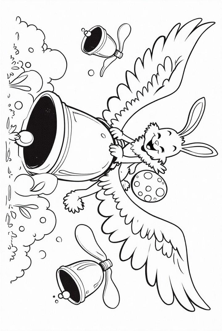 easter bunny on easter bell