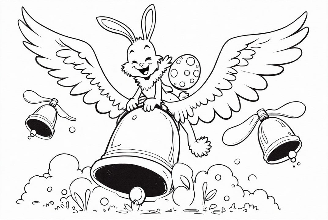 easter bunny on easter bell