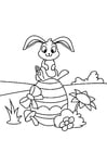 Coloring page Easter bunny on easter egg