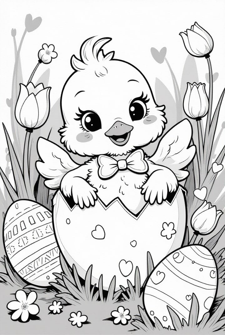 Easter chick hatches from egg