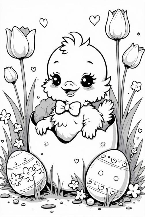 Easter chick with Easter egg