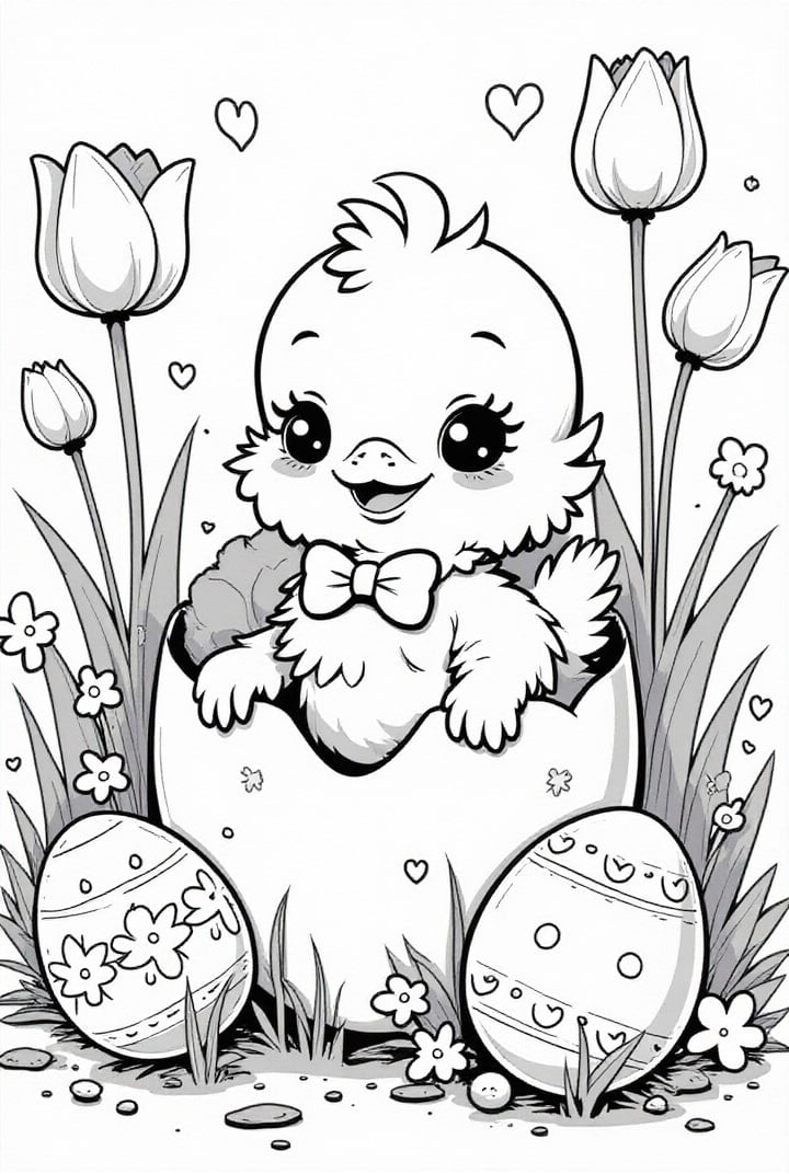 Easter chick with Easter egg