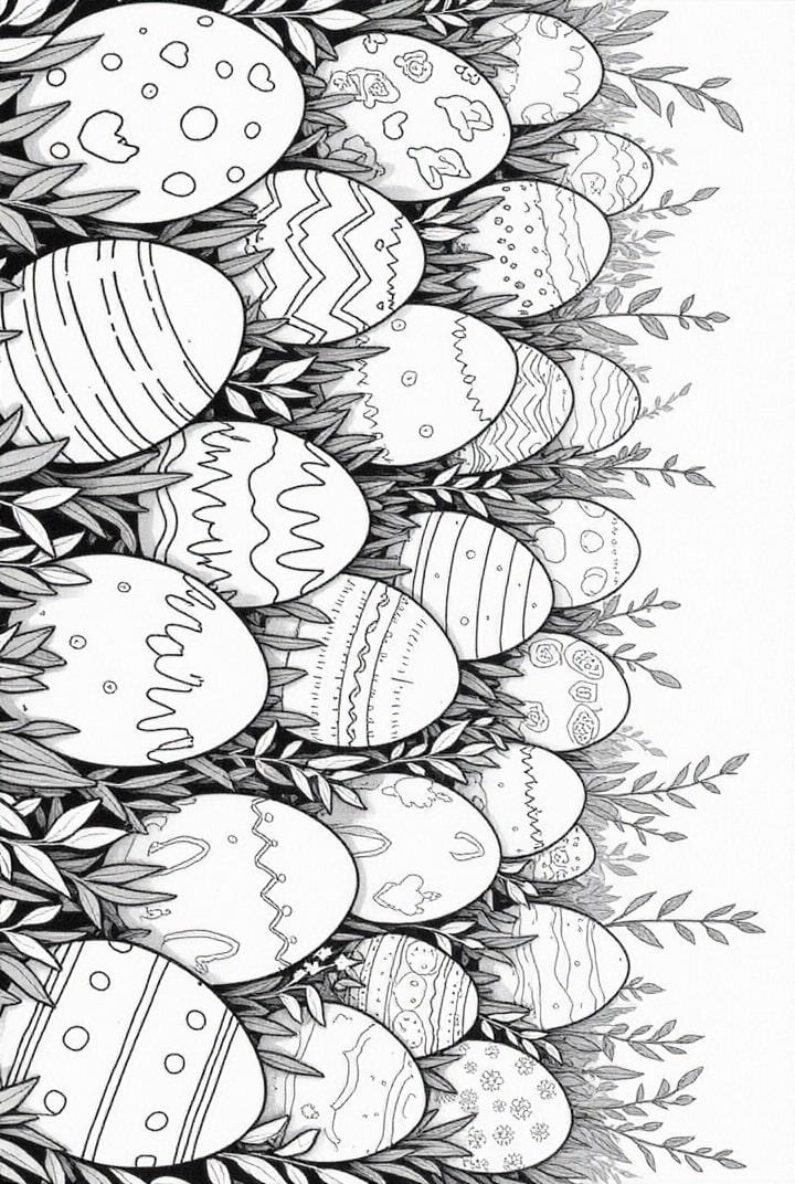 easter eggs in the garden