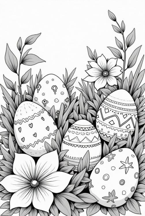 easter eggs in the grass