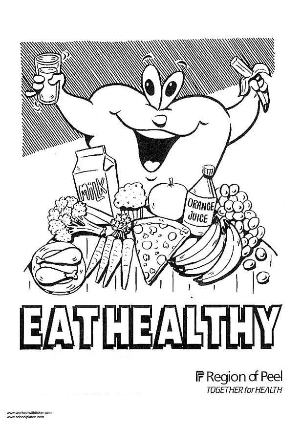 coloring page eat healthy  free printable coloring pages