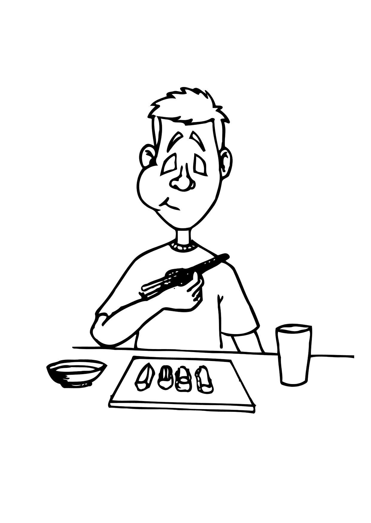 Coloring page eat sushi