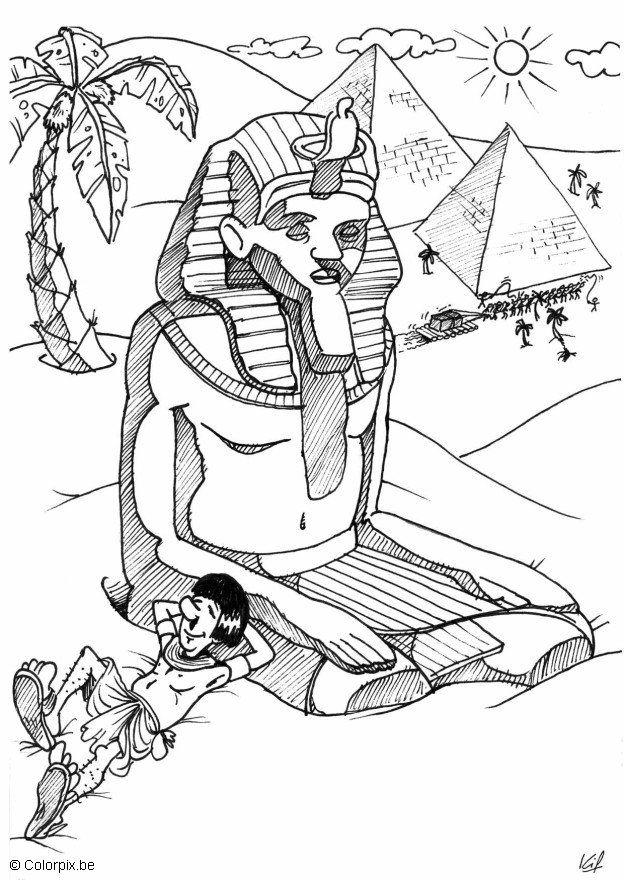 Coloring page egypt pyramid