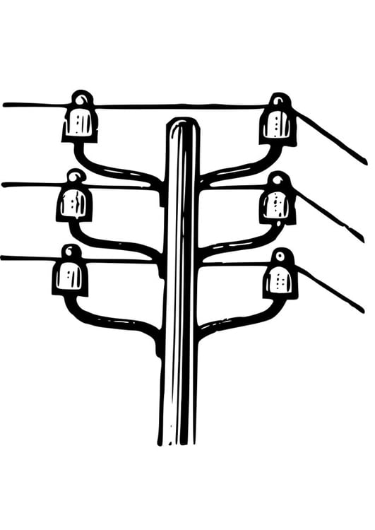 Coloring page electricity pole