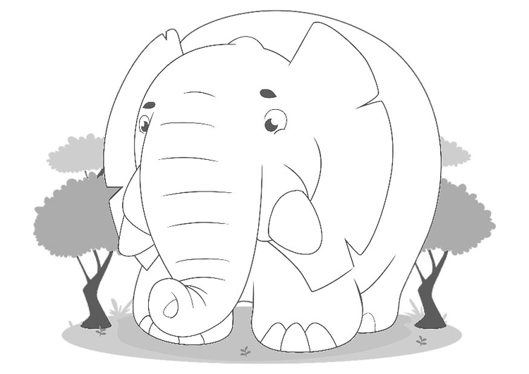 Coloring page elephant