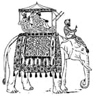 Coloring pages elephant in India