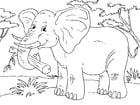 Coloring page elephant