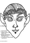 Coloring page elf mask