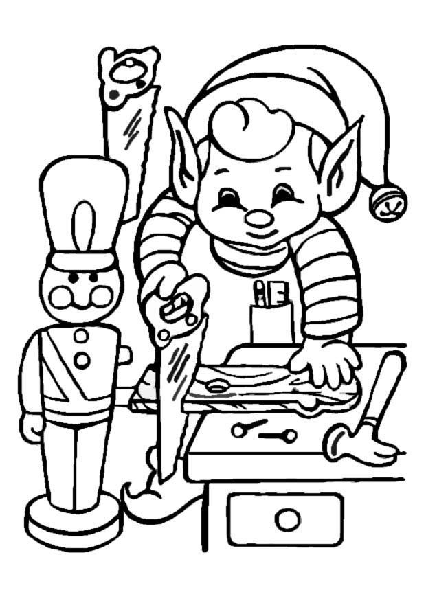 Coloring page Elf  working