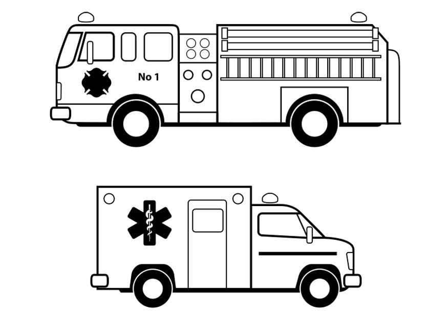Coloring page emergency services