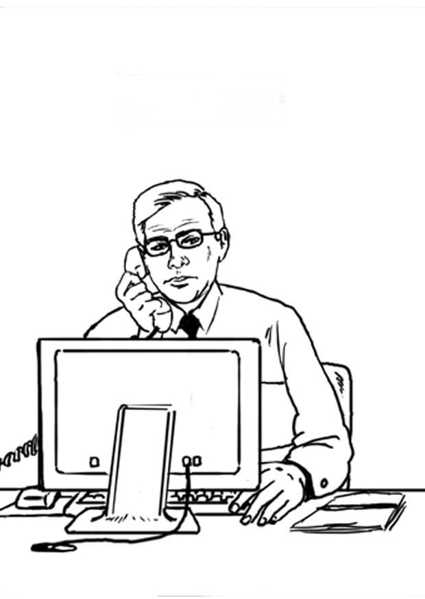 Coloring page employee