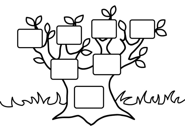 Coloring page empty family tree
