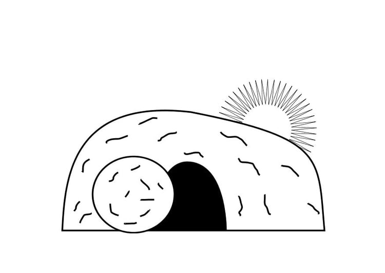 Coloring page empty tomb