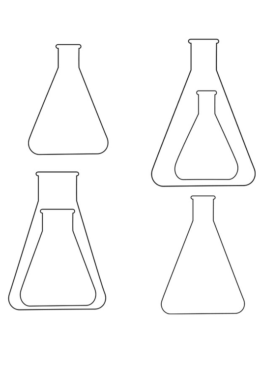 Coloring page Erlenmeyer flasks