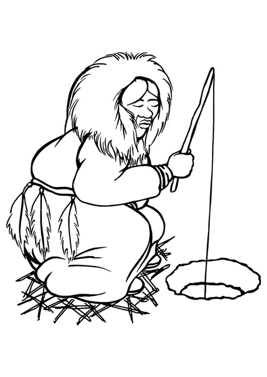 Coloring page eskimo