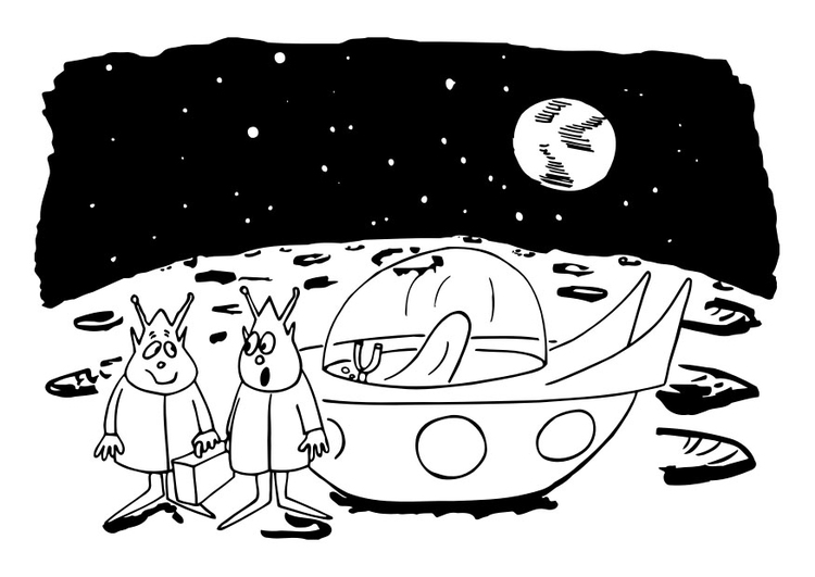 Coloring page extraterrestials