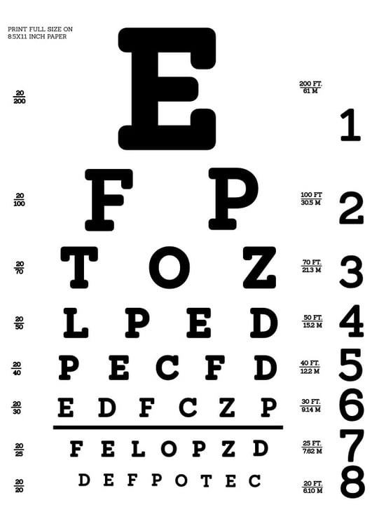 Coloring page eye test