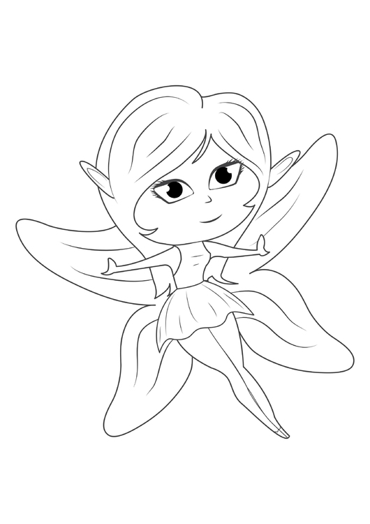 Coloring page fairy