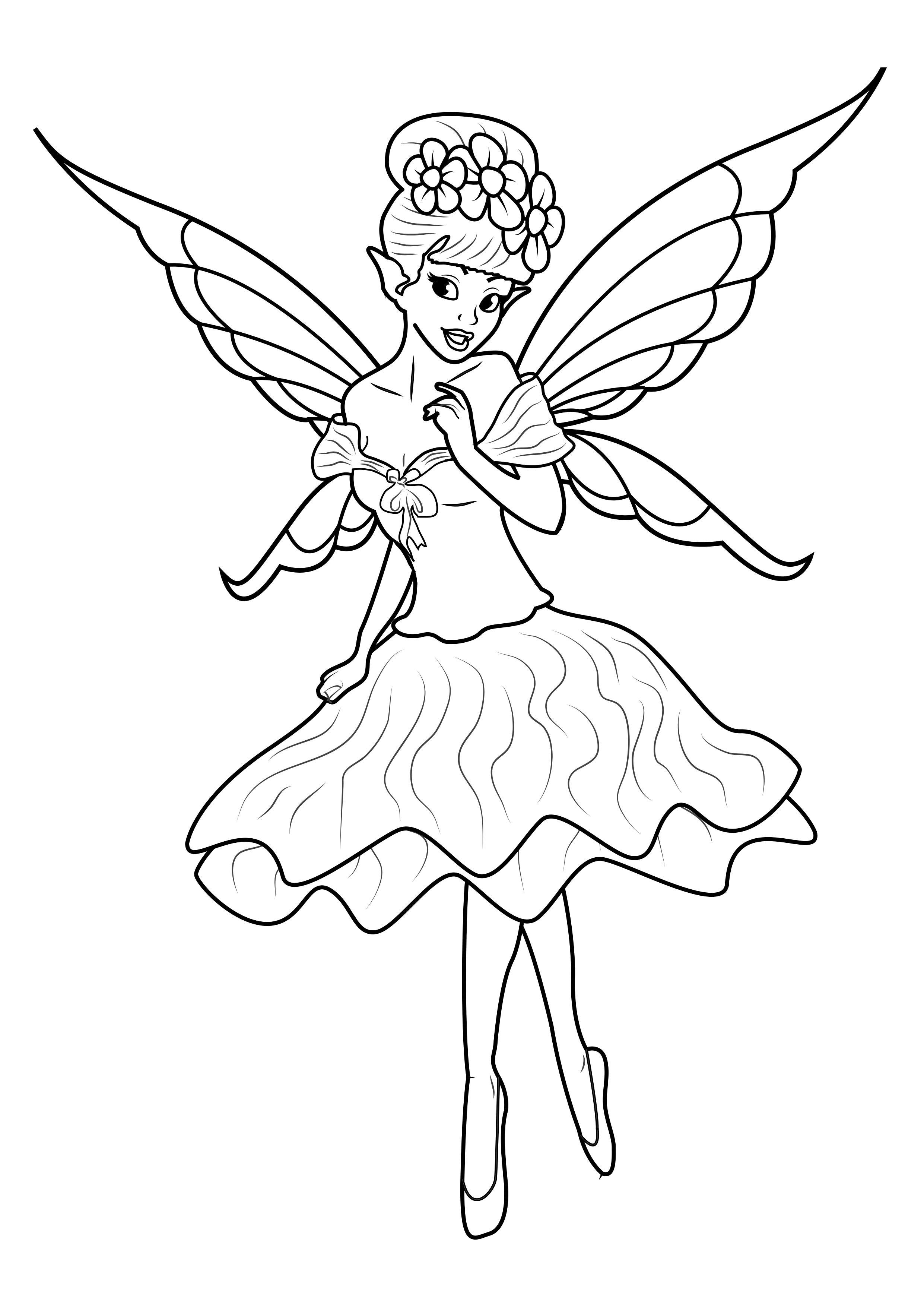 Coloring page fairy goes to the ball