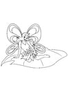 Coloring pages fairy on leaf