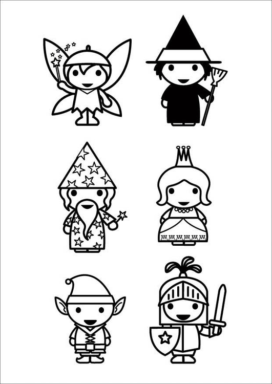 Coloring page fairy tale characters