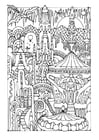 Coloring page fairy tale city