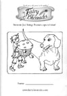 Coloring page fairy with dog
