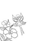 Coloring page fairy with flowers