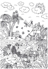 Coloring pages fairytale island