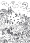 Coloring page fairytale island