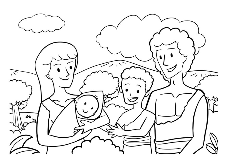 Coloring page family